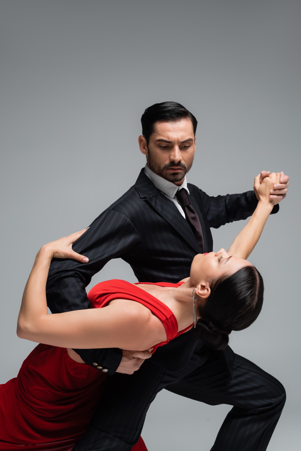 Two dancers mid-performance